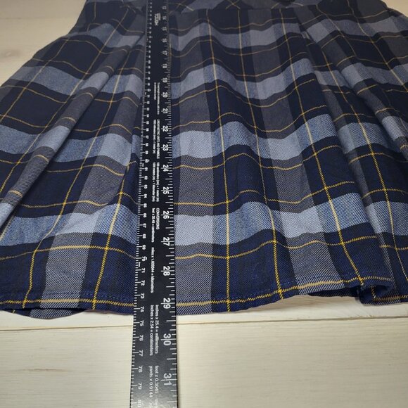 Land's End Girl's School Uniform Dress Blue Yellow Plaid Size 12. Preppy. - Picture 5 of 7